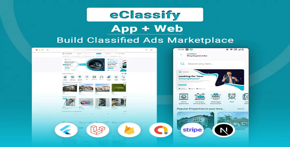 eClassify — приложение Flutter для покупки и продажи объявлений с панелью администратора Larvel