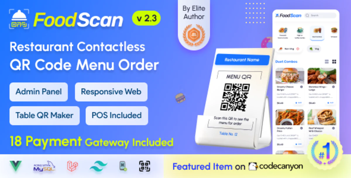 FoodScan - создатель меню ресторана с QR-кодом и бесконтактная система заказа столиков