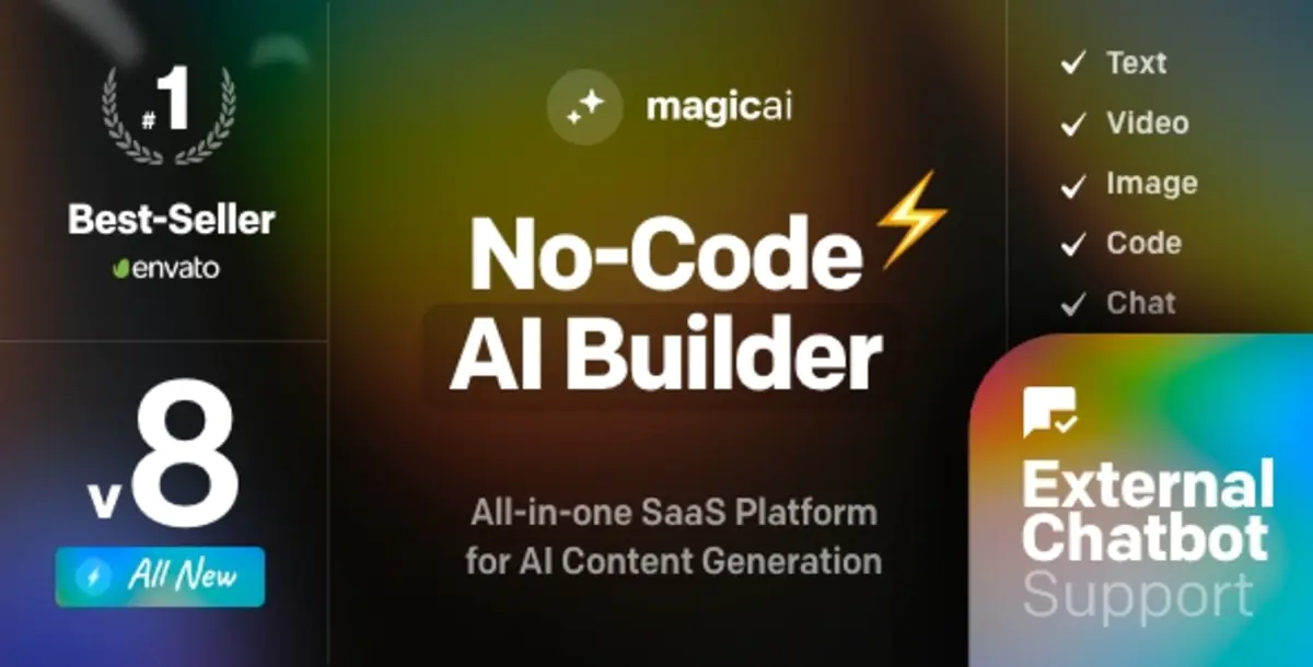 MagicAI — генератор контента, текста, изображений, видео, чата, голоса и кода OpenAI в формате