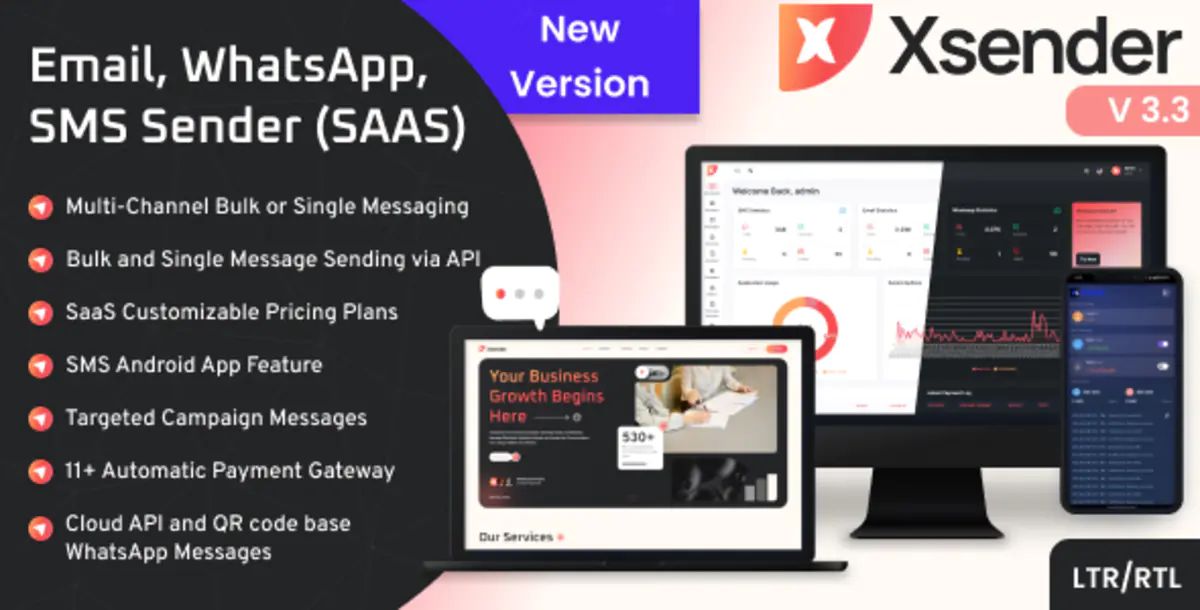 XSender — приложение для массовой рассылки электронных писем, SMS и сообщений WhatsApp