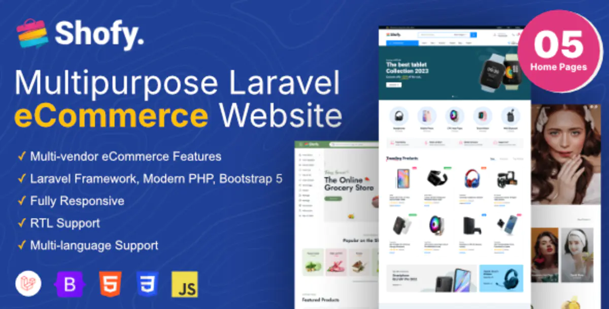 Shofy - электронная коммерция и мультивендорная торговая площадка Laravel Platform