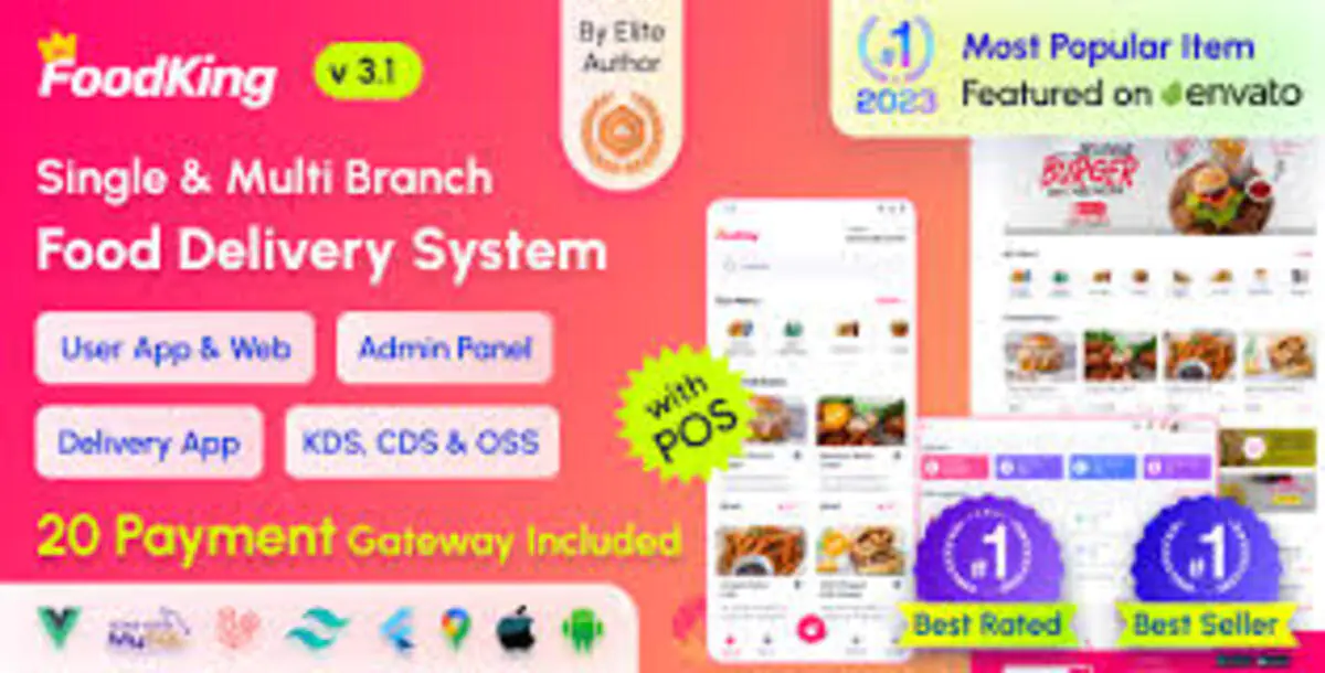 FoodKing — система доставки еды в ресторанах с панелью администратора и приложением