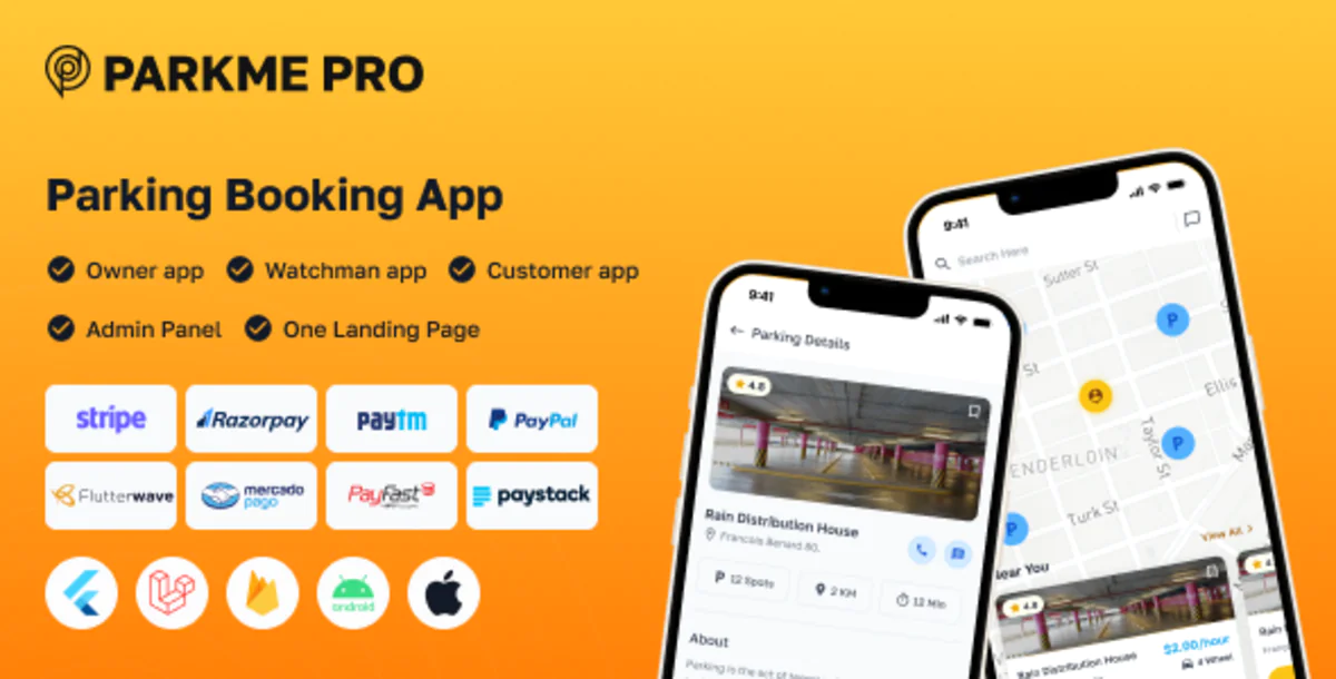 ParkMePRO - комплексное парковочное приложение на Flutter с модулями для владельца и охранника