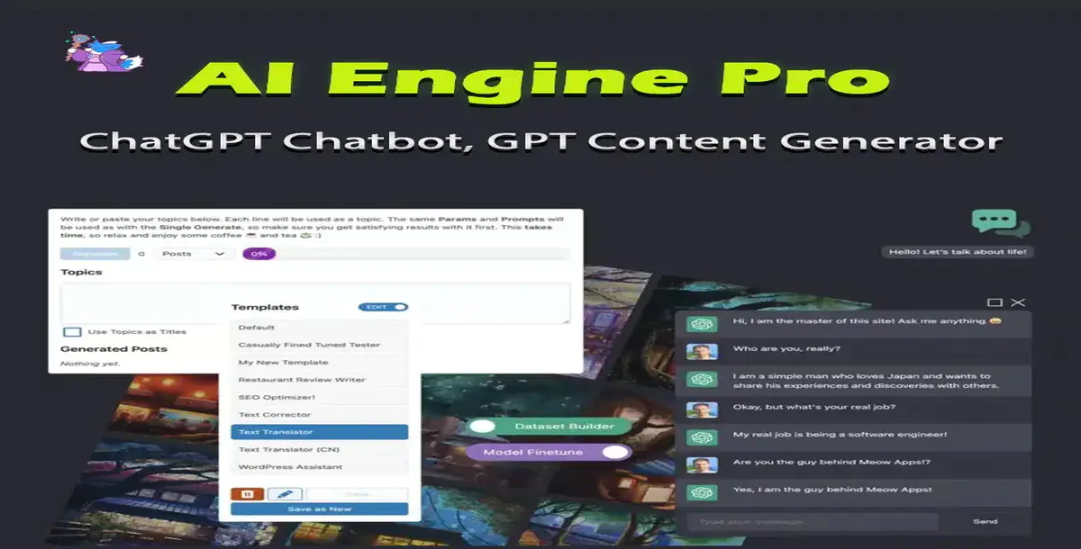 AI Engine Pro — чат-бот ChatGPT, генератор контента GPT, настраиваемая игровая площадка и функции