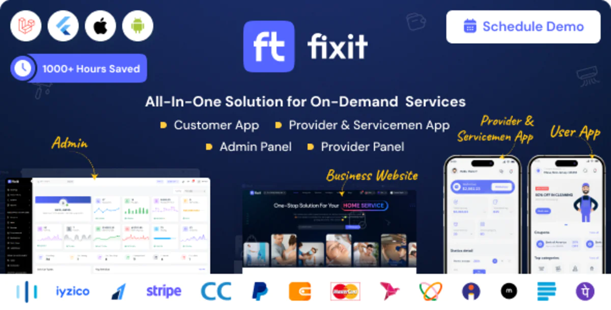 Fixit — приложение Flutter для многопрофильных поставщиков по запросу